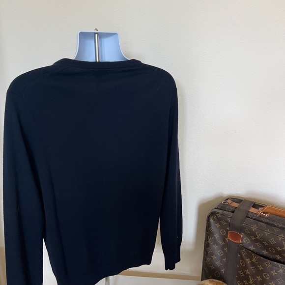 NWOT J. Crew Navy V Neck 100% Italian Merino Wool Sweater Slim - Picture 4 of 6